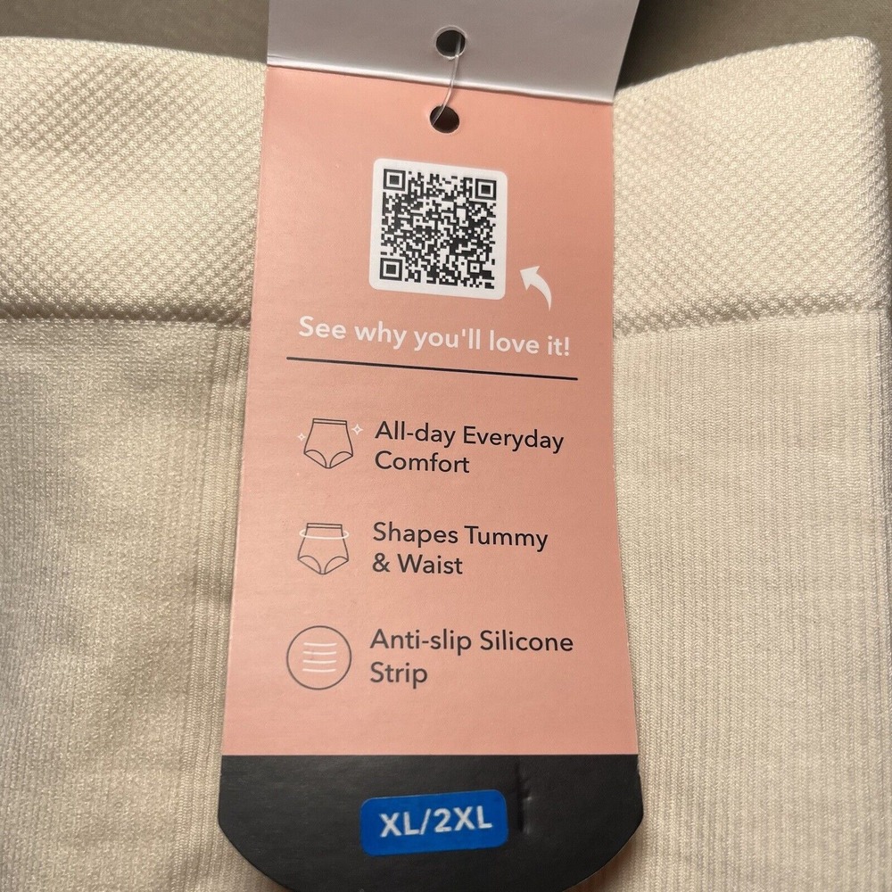 Shapermint Essentials Women's High Waisted Shaper Panty XL/2XL Beige Anti-Slip - Picture 5 of 6